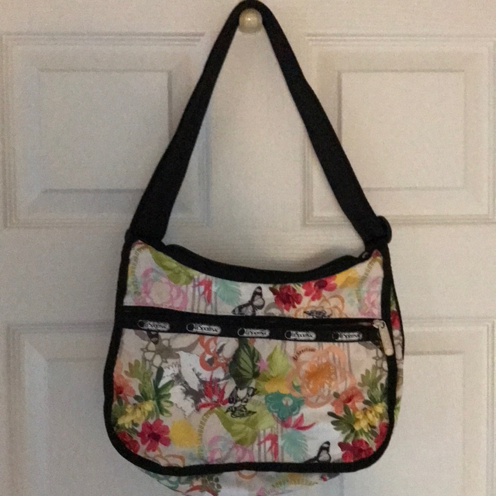 LeSportsac handbag. Adjustable strap floral pattern clean